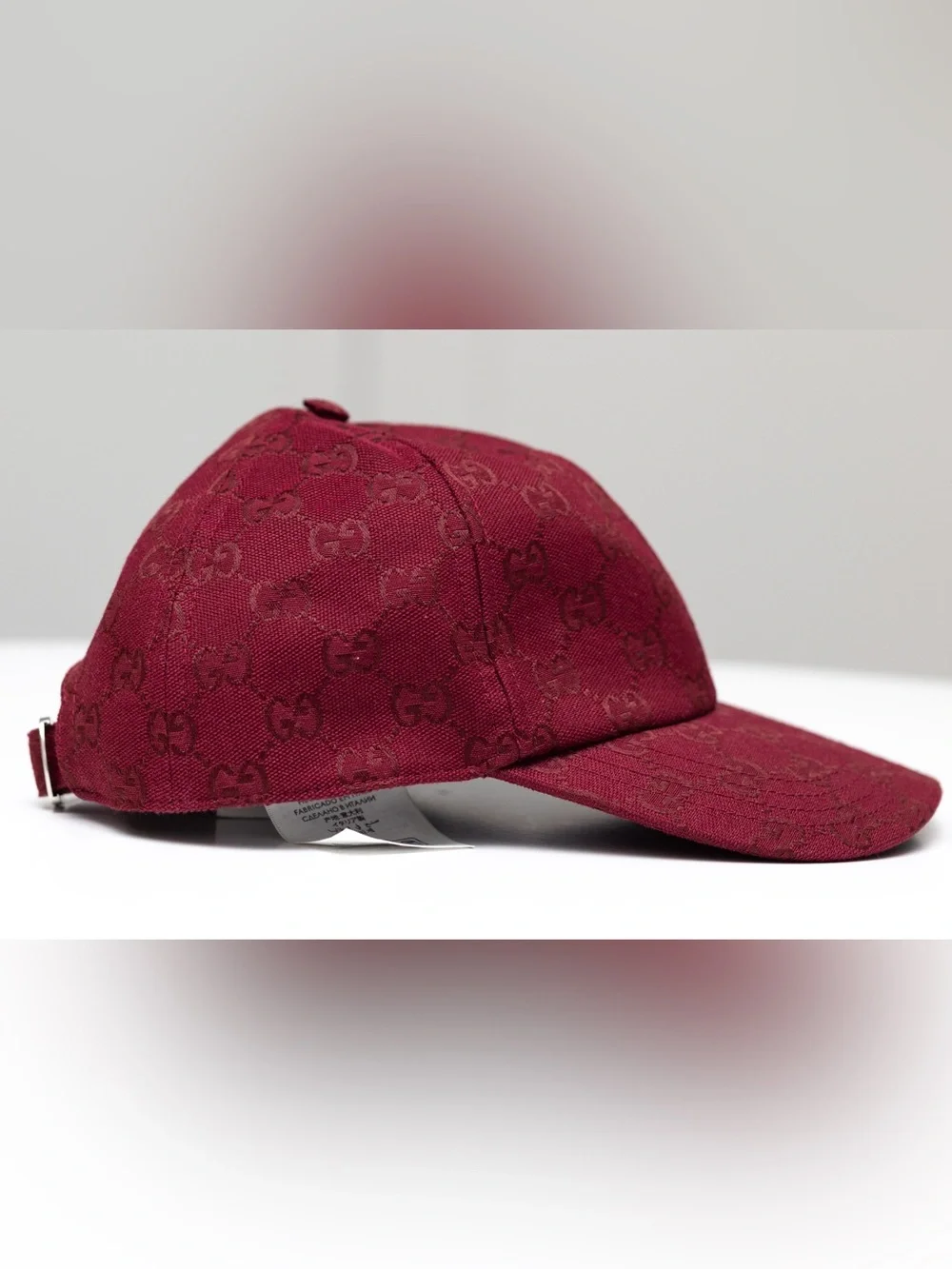 Gucci Men's Wine Red GG Monogram Baseball Cap